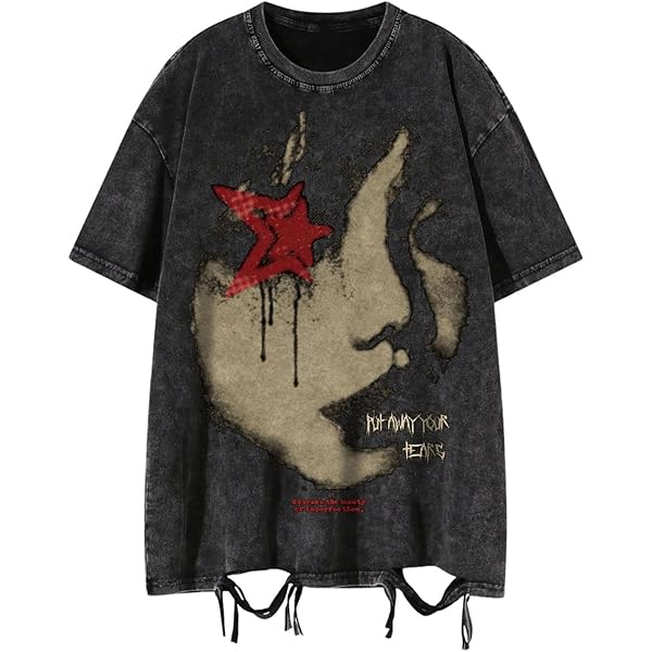 Y2K Tops Men's Shirts Summer Casual Tee Streetwear Top Tshirt (B,S