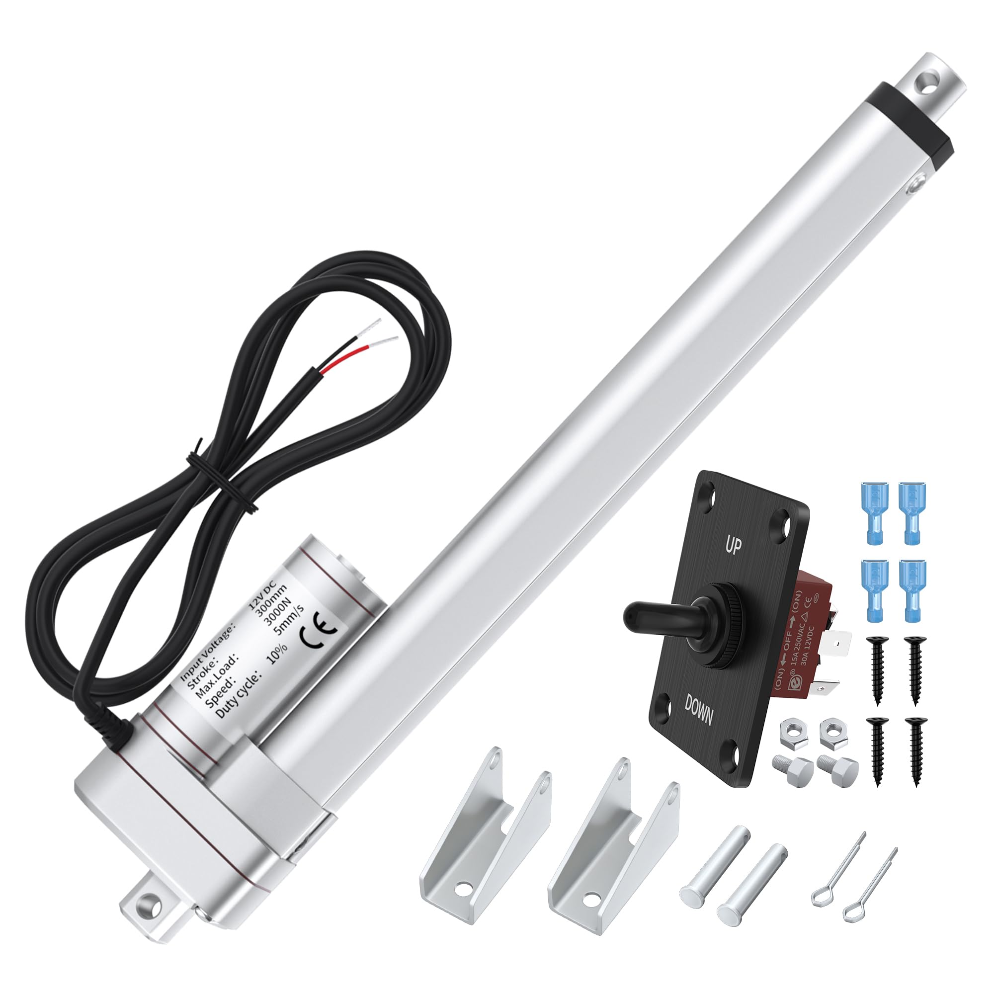 Photo 1 of 12V Linear Actuator, 12 Inch Stroke Heavy Duty Electric Actuator 3000N/660lbs with Manual Switch Controller IP54 Waterproof Electric Actuator for Home, Outdoor, RV Automation
