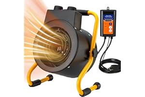 GNRZZT Greenhouse Heater with Digital Thermostat, Green House Heater for Plants,1500W Electric Grow Tent Heaters, Overheat Protection, Fast Heating for Green House, Flower Room, Black