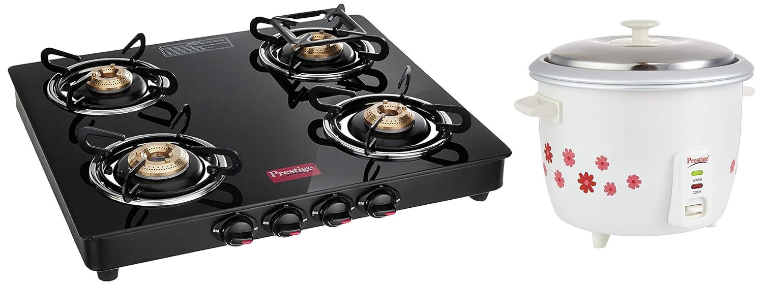 Buy Prestige Marvel Glass 4 Burner Gas Stove Black Online At Low