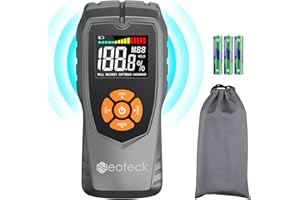 Neoteck Pinless Moisture Meter Non-Destructive Wood Moisture Detector With LCD Display Sound Alarm for Walls, Drywall, Masonr