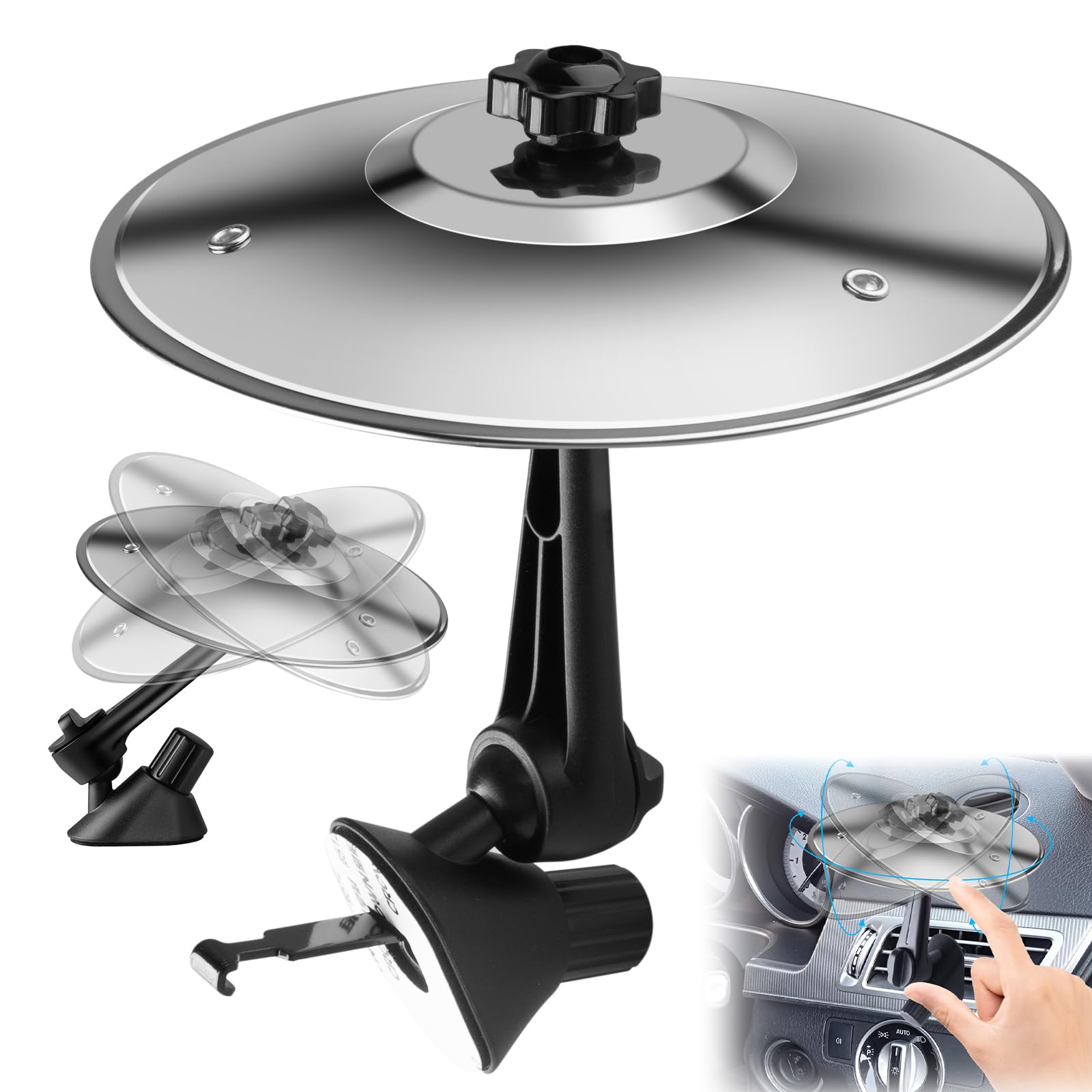 Photo 1 of Car Cymbal Air Vent Car Crash Cymbal with Bright Sound,5.5 Inch Mini Metal Drum Crash Cymbal for Car Vent Funny Car Interior Decoration Music Instrument Gadget for Drummer Music Lovers Gift (Silver)