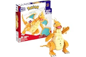 MEGA BRANDS MEGA Pokémon Action Figure Building Toys For Kids, Dragonite With 388 Pieces And Wing Flapping Motion, Age 9+ Years Old Gift Idea