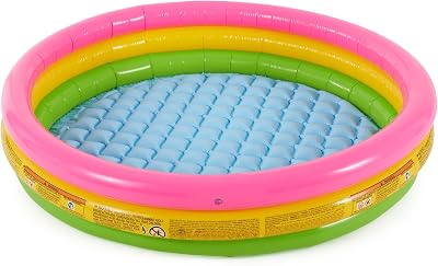 Intex Sunset Glow Pool 3 Ring Inflatable Rainbow Paddling Pool 58 x 13 inches
