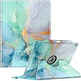 Fintie Rotating Case for iPad Air 13-inch (M3) 2025, (M2) 2024-360 Degree Swiveling Protective Stand Cover with Pencil Holder, Auto Wake/Sleep, Emerald Marble