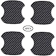 WORCAS 4Pcs Universal 3D Carbon Fiber Car Door Handle Paint Scratch Protector Sticker Auto Door Handle Cups Protective Pad (M)