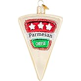 Old World Christmas Parmesan Cheese Glass Blown Ornament for Christmas Tree, Handcrafted Holiday Decoration, Food Collection