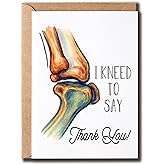 GoGi93Art I Kneed To Say Thank You Card - Doctor's Day Appreciation Card - Greeting - Thanks Medical - Doctor Gratitude - For Physical Therapist