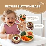 Yum Yum's Set of 6 Baby Weaning Plates Bowls Spoons Bamboo Suction Bibs Blush view 5