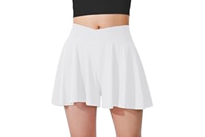 Somaibo Girls Flowy Shorts Butterfly Shorts with Liner 2-in-1 Athletic Tennis Running Gym Shorts with Pockets for Kids