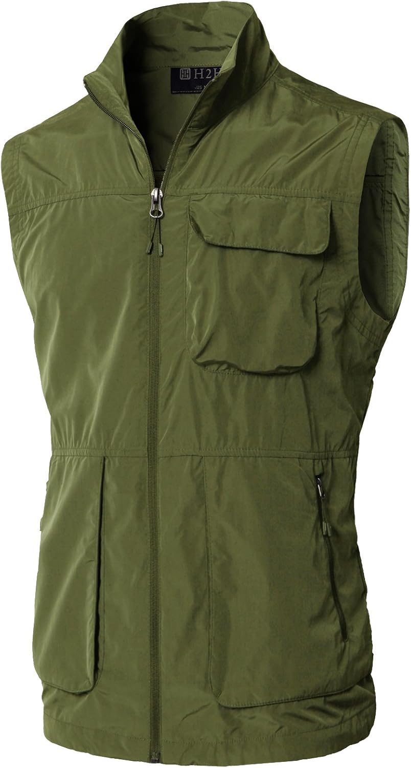 H2H Mens Casual Work Utility Hunting Travels Sports Vest with Multiple Pockets at  Men’s Clothing store