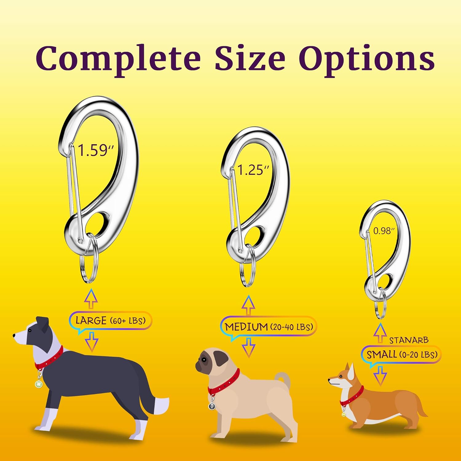Leash King Dog Tag / Pet ID Tag w/ Pet Tag Quick Clip Combos- 1 Pair (2 pcs) of Standard Quick Clips - Entirely sugrical Stainless Steel : Pet Supplies