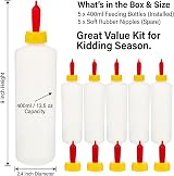 Hemoton 5 Sets Lamb Feeding Bottle 400ml with Extra Nipples for Lambs Pets view 2