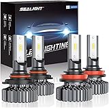 SEALIGHT 9005/HB3 H8/H11 LED Headlight Bulbs, 14000LM High Low Beam, Combo Package CSP Led Chips Hi/Lo lights - 6000K Xenon W