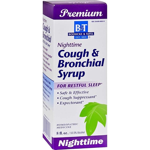 BOERICKE AND TAFEL NIGHT TIME COUGH AND BRONCHIAL SYRUP, 8 OUNCE