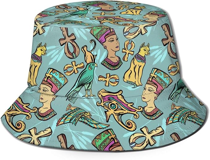 Ancient Egypt Art Summer Bucket Hats Fashion Fisherman Hats UV
