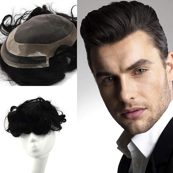 Amazon Paruks メンズ ウィッグ 人毛 巻き髪 ヘアピース 部分ウィッグ 医療 カツラ レミーヘア 自然 肌色皮膚 総手植え 分け目 が 自由に 総手植え 生え際 黒色 ショート 15cmx23cm ウィッグ 通販