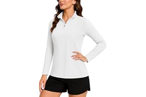 TACVASEN Women's Quarter Zip Pullover Golf Shirts UPF 50+ Long Sleeve Sun Shirts UV Protection Workout Tops