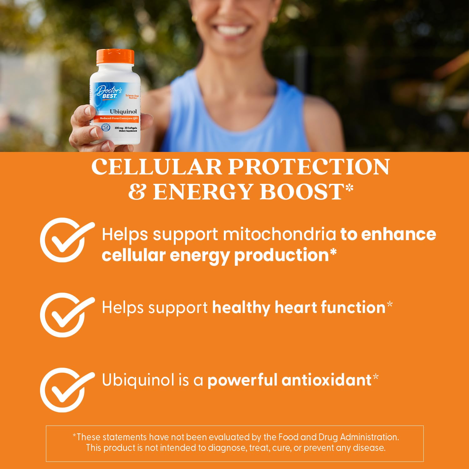 Doctors Best Ubiquinol, Reduced-Form Coenzyme Q1, 200 mg, Non-GMO, Gluten Free, Soy Free 30 Softgels