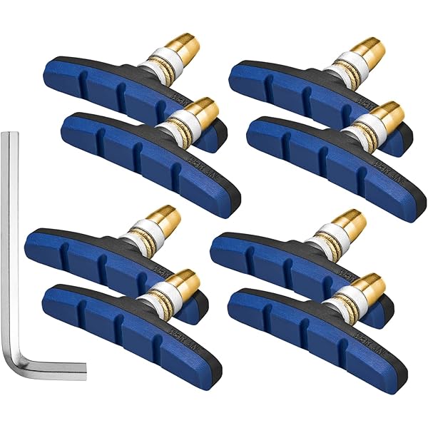 10 Sets Bike Brake Pads - Rubber Metal Caliper Brake Blocks For Mountain & Road Bikes