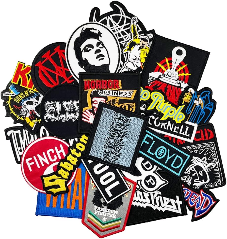 Mixed Media - 24pcs Mixed Music Band Series Embroidered Iron On Patches