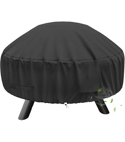 Housse De Foyer Ronde Imperméable UV - 84x50 Cm - Protection Brasero, Barbecue - Extérieur Résistant
