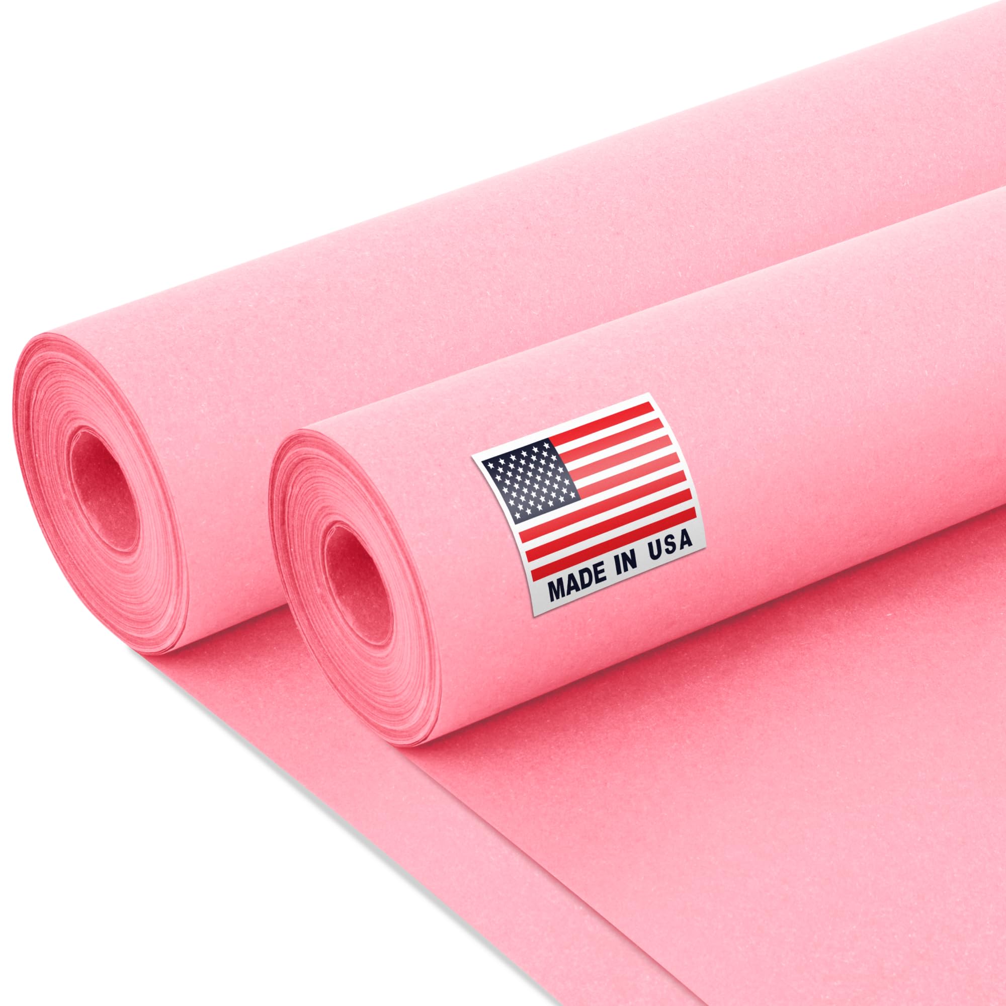 Paclord 24" x 1200" (100 ft) Pink Kraft Paper Roll (Value Pack of 2), 45 lbs Thickness, Made in USA Colored Craft Paper for School, Bulletin Board - Odorless, Non-Toxic, Safe for Kids Image