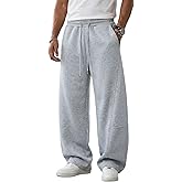 GORGLITTER Men's Baggy Wide Leg Sweatpants Oversized Track Pants Drawstring Y2K Casual Trousers with Pockets