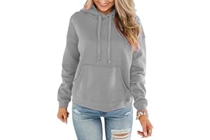 Bingerlily Women's Casual Hoodies Long Sleeve Solid Lightweight Pullover Tops Loose Sweatshirt with Pocket