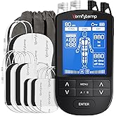 Comfytemp 4 Outputs TENS Unit for Sciatica Cover Multiple Parts, FSA HSA Eligible Rechargeable EMS&Massage TENS Unit Muscle Stimulator for Pain Relief with 24 Modes and DIY for Back, Shoulder, Neck