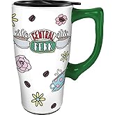 Spoontiques - Ceramic Travel Mugs - Central Perk Cup - Hot or Cold Beverages - Gift for Coffee Lovers