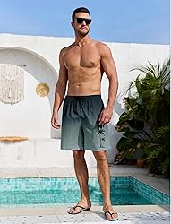 Men's Swim Trunks Hawaiian Bathing Mesh Lining Suit