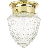 Diodesy- One Light Ceiling Flush Mount Pineapple Glass Shade Fixture 3.5 Inch 18W Max GU24 Fluorescent 2700K Warm White 1250L