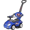 Best Choice Products Kids 3-in-1 Push and Pedal Car Toddler Ride On w/Handle, Horn, Music - Blue