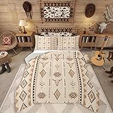 Erosebridal Bohemian Aztec Comforter Set Queen Size, Western Bull Skull Bedding Set for Girls Boys Women Men Bedroom, Geometric Farmhouse Down Comforter, Southwestern Native Quilt