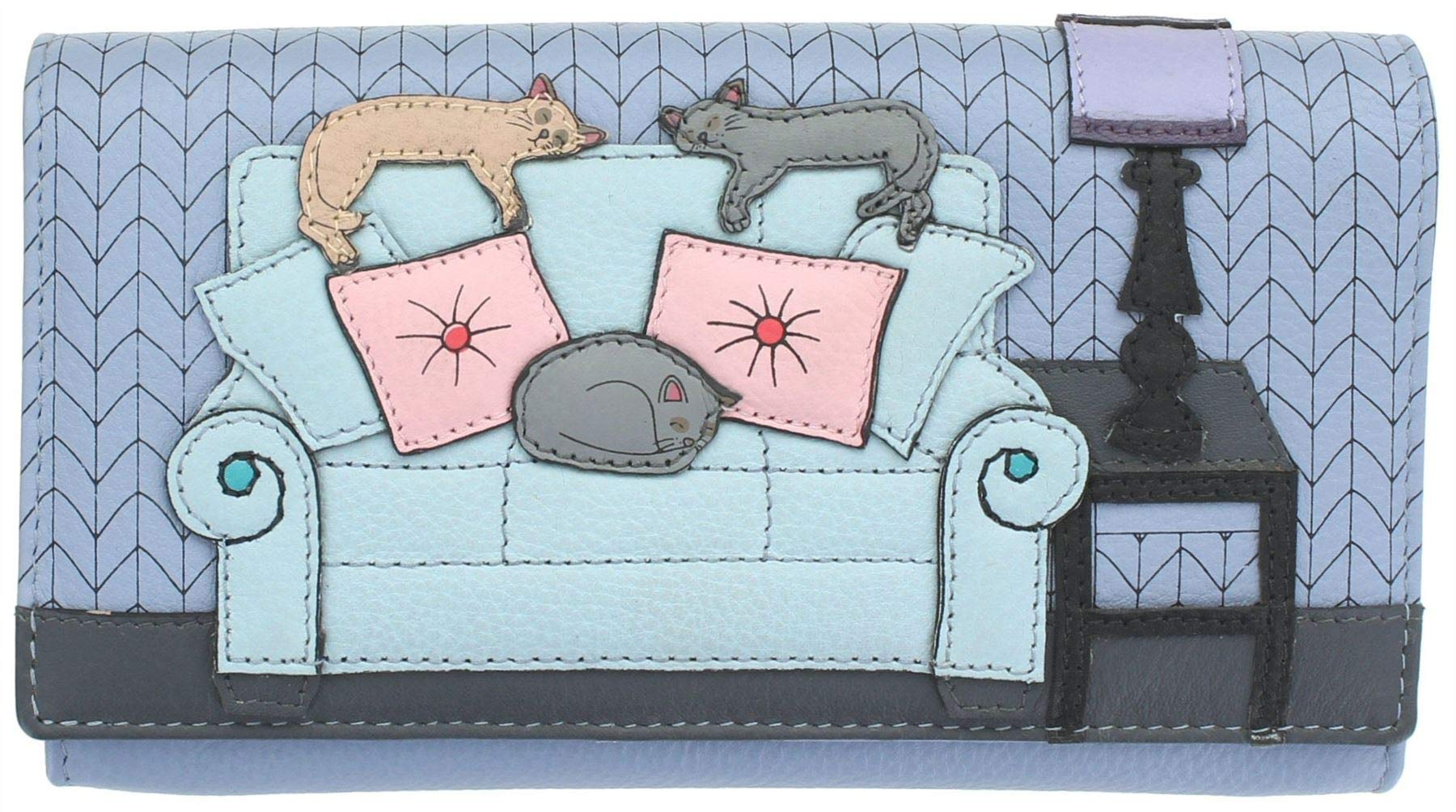 Mala Leather Lazy Days Collection Leather Purse RFID 3497_36 Duck Egg Blue