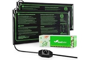 MET Certified 2 Pack Seedling Heat Mat, Seedfactor Adjustable Temperature Waterproof Durable Germination Station Heat Mat, Warm Hydroponic Heating Pad for Indoor Home Gardening Seed Starter