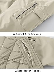 BGOWATU Men's Jacket Windproof Quilted Bomber