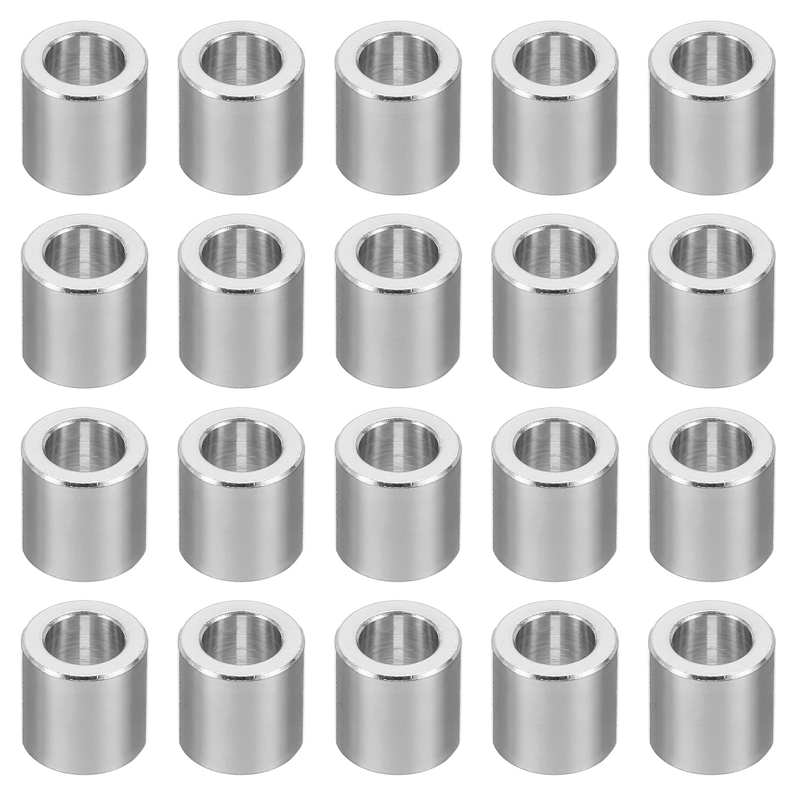 Photo 1 of PATIKIL M6 Aluminum Spacers, 20Pcs Metal Spacer Aluminum Round 6.2mm ID x 10mm OD x 10mm L Thickness Aluminum Spacer 1/4in ID Screw Standoff for 1/4" or M6 Screw Bolts