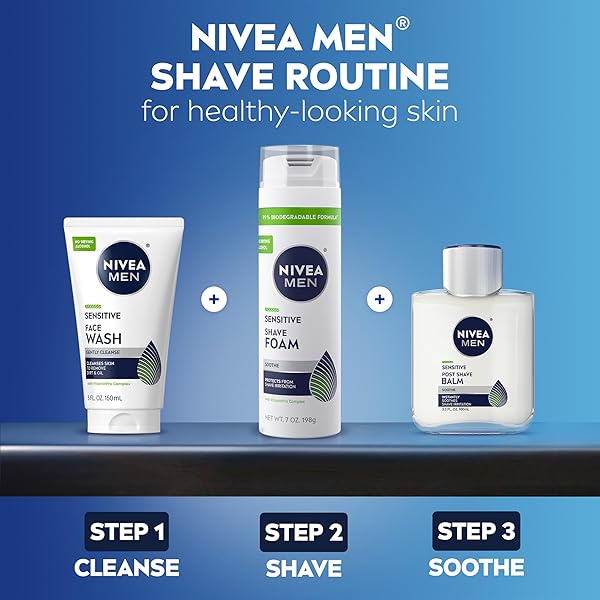 NIVEA MEN REAL MADRID LIMITED EDITION DESIGN SENSITIVE POST SHAVE BALM, WITH VITAMINPRO COMPLEX, ALCOHOL FREE AFTER SHAVE BALM FOR MEN, 3.3 FL OZ BOTTLE