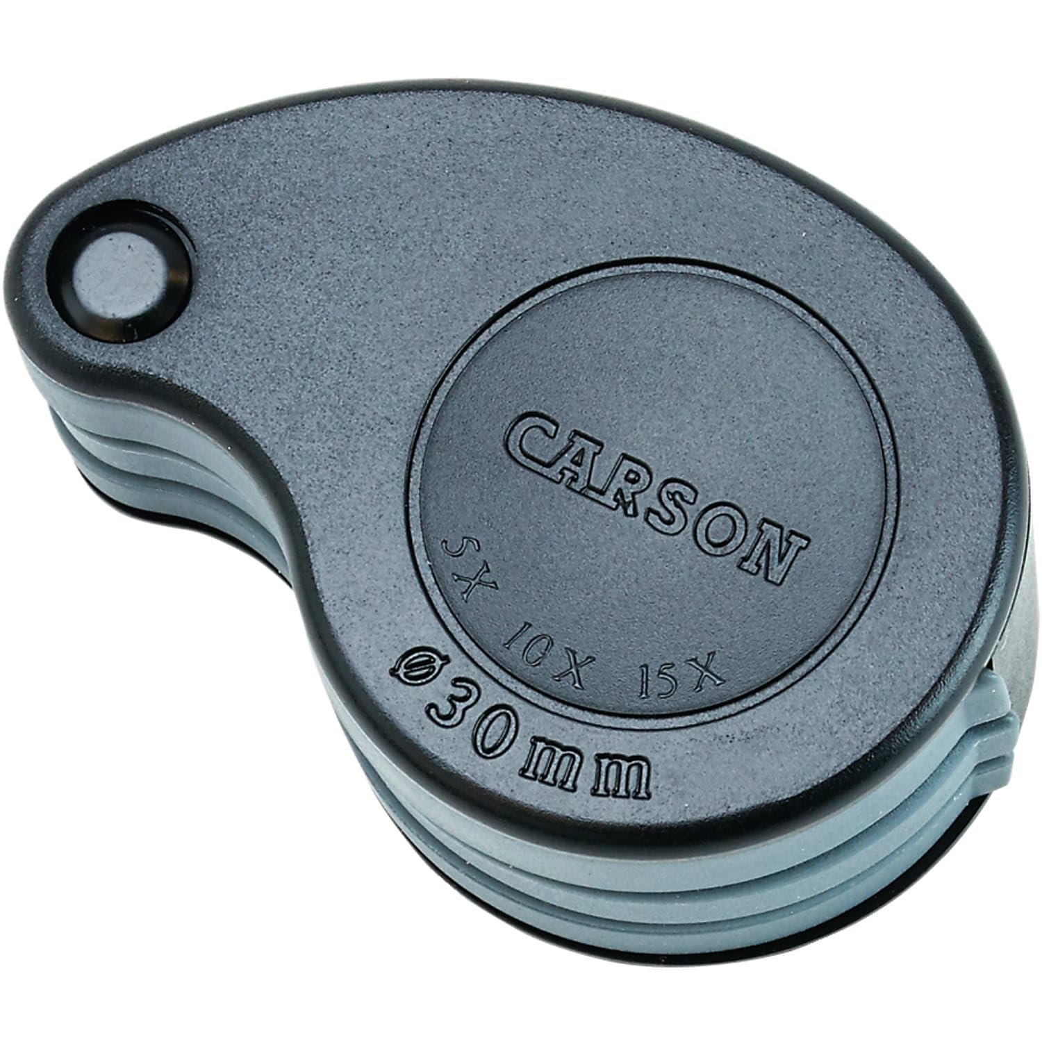 Carson TriView 5x/10x/15x Folding Loupe Magnifier with Built-in Case, 3-in-1 Portable Loupe Magnifying Glass - Adjustable Magnification, Great for Jewelry (TV-15)