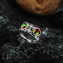 Yumikoo Demon Eye Owl Ring Retro Open Ring