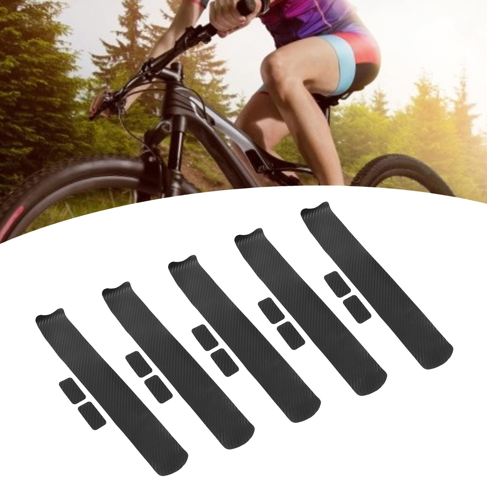 HERCHR Bike Frame Chain Guard, Bike Down Tube Protectors Wire Tube Anti-Scratch Stickers Bike Chain Protector for Riding Road Bike