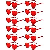 AGGKKY 12 Pairs Heart Shaped Sunglasses for Women Colorful Glasses Fun Trendy Transparent Heart Sunglasses Party Favor