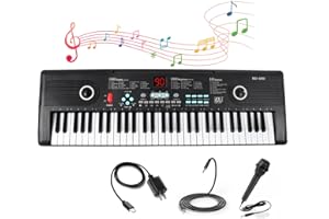 RWESU 61 Keys Piano Keyboard, Electronic Digital Piano with Built-in Speaker Microphone, Portable Keyboard Gift Teaching for Beginners, Electric Piano for Kids, Birthday Gift for Children