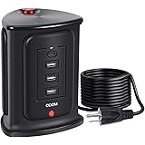 ODOM Power Strip Surge Protector Tower - Triangle Surge Protector Power Strip Tower with USB Ports 4 Outlets - Multi Outlets 