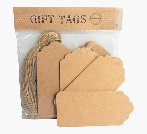 Paper Gift Tag Brown Labels with Strings Wedding Name Cards Place Label