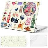 iCasso Compatible with MacBook Air 15 inch Case 2026 2025-2023 Release M4 A3241 M3 A3114 M2 A2941, Slim Anti-Scratch Protective Hard Shell Case+Keyboard Cover for Mac Air 15,Watercolor Stickers