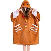 OLAOLA Wearable Blanket Hoodie for Adults - Oversized Animal Hooded Blanket - Soft Warm Cozy Sherpa Fleece Sweatshirt
