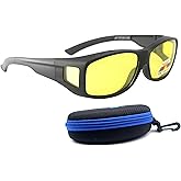 BLUE CUT Fit Over Polarized Sunglasses Solar Shield Sunglasses To Wear Over Glasses